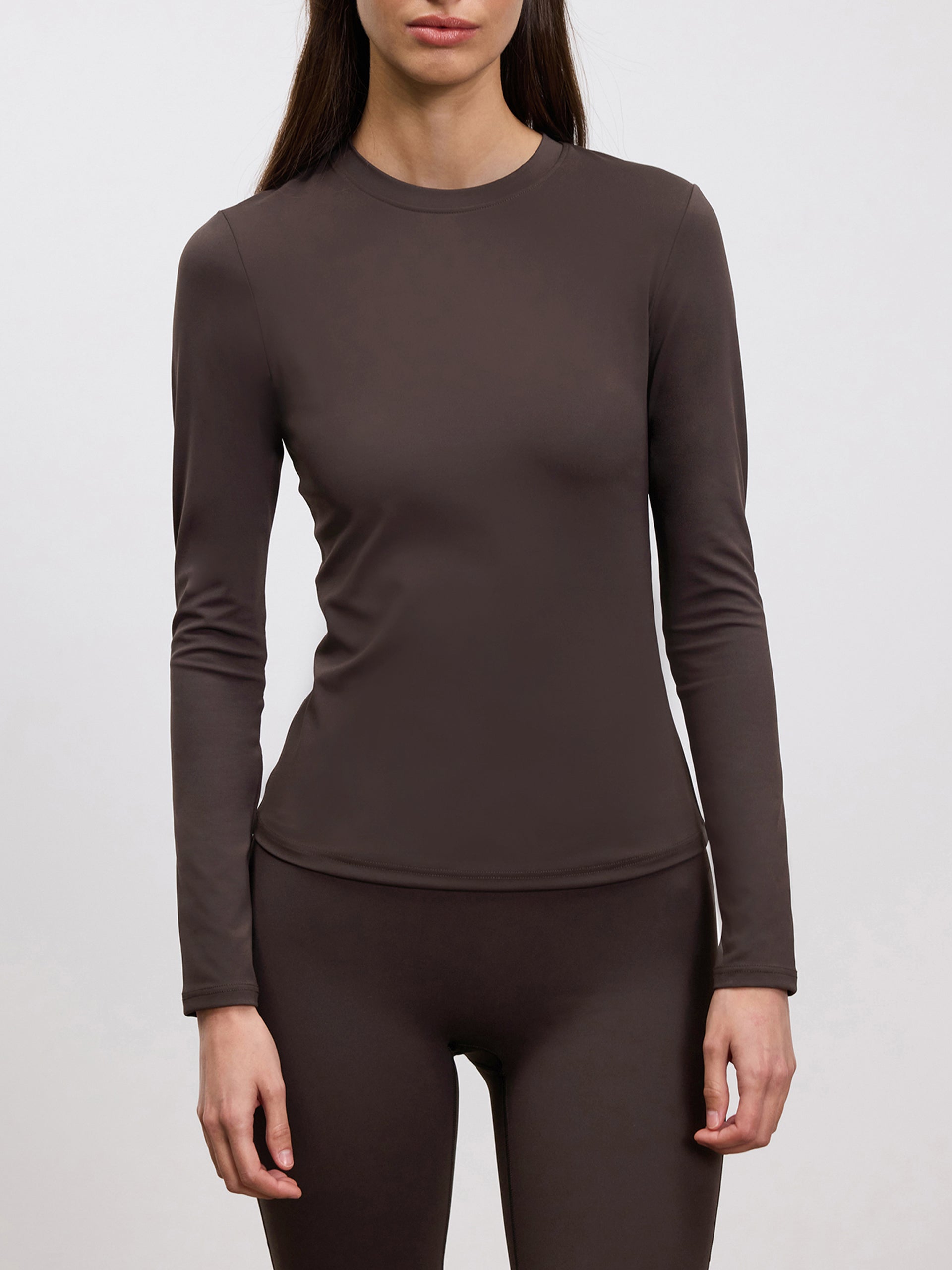 Womens Active Long Sleeve T-Shirt in Brown