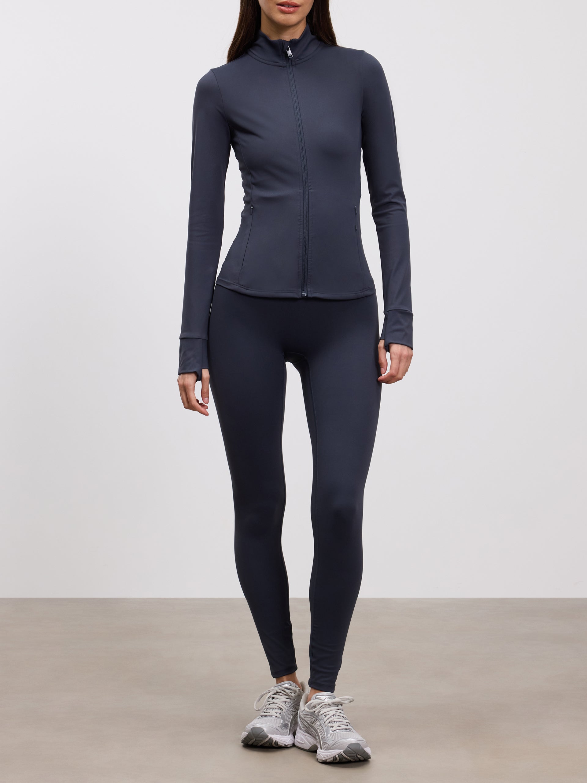 Womens Active Zip Through Jacket in Slate Blue