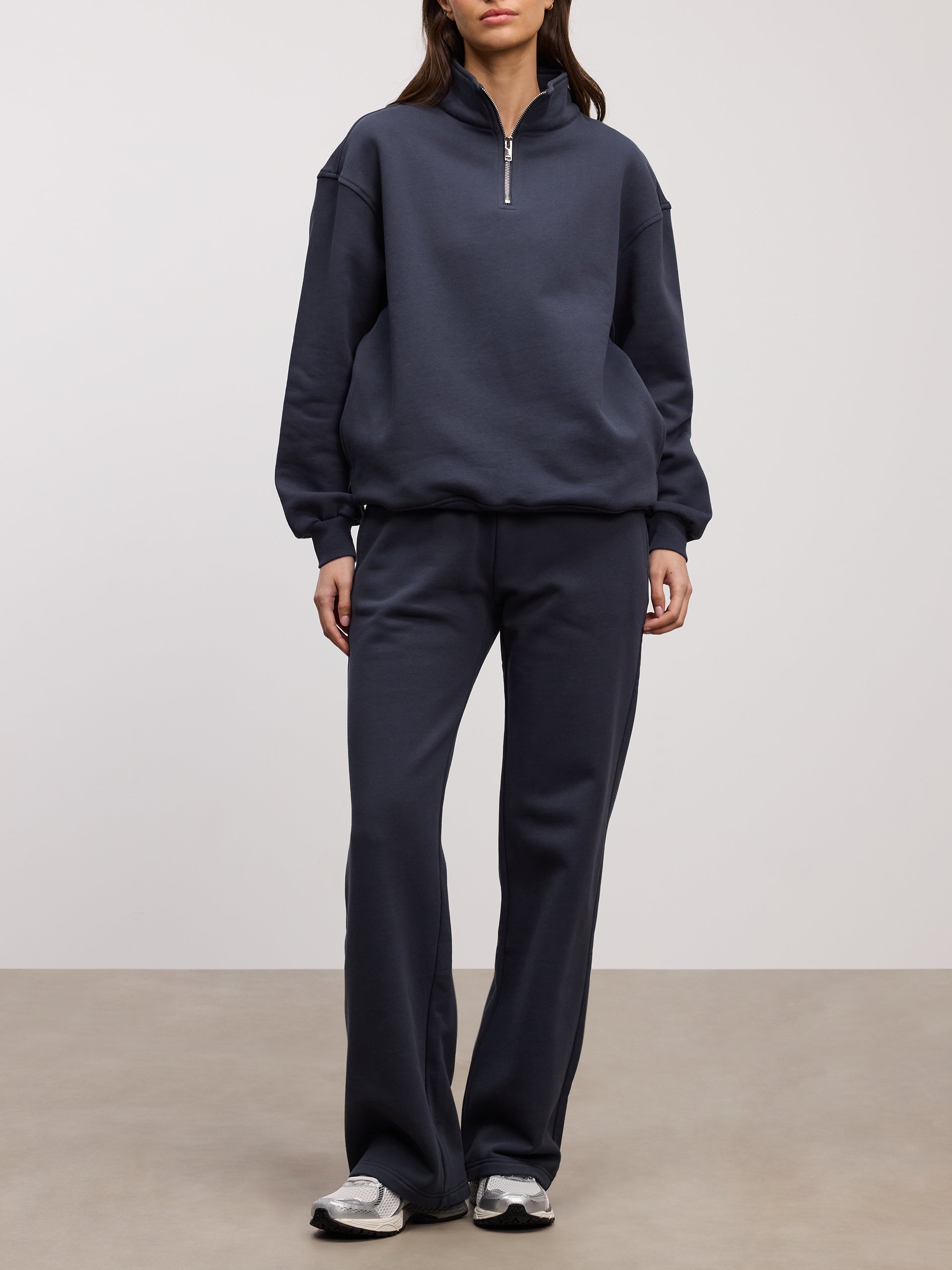 Womens Relaxed Jersey Straight Leg Jogger in Slate Blue