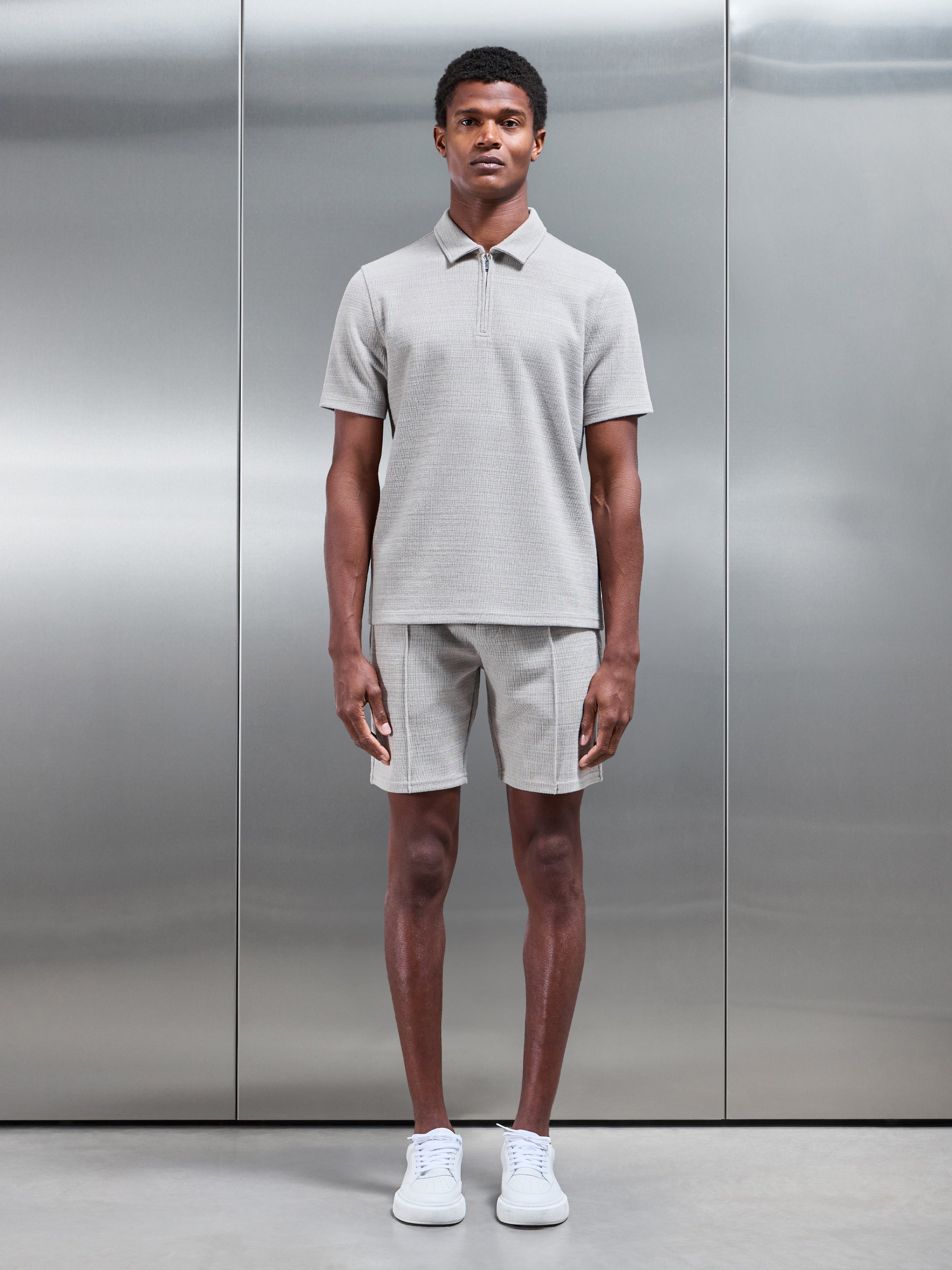 Cavour Textured Short in Stone