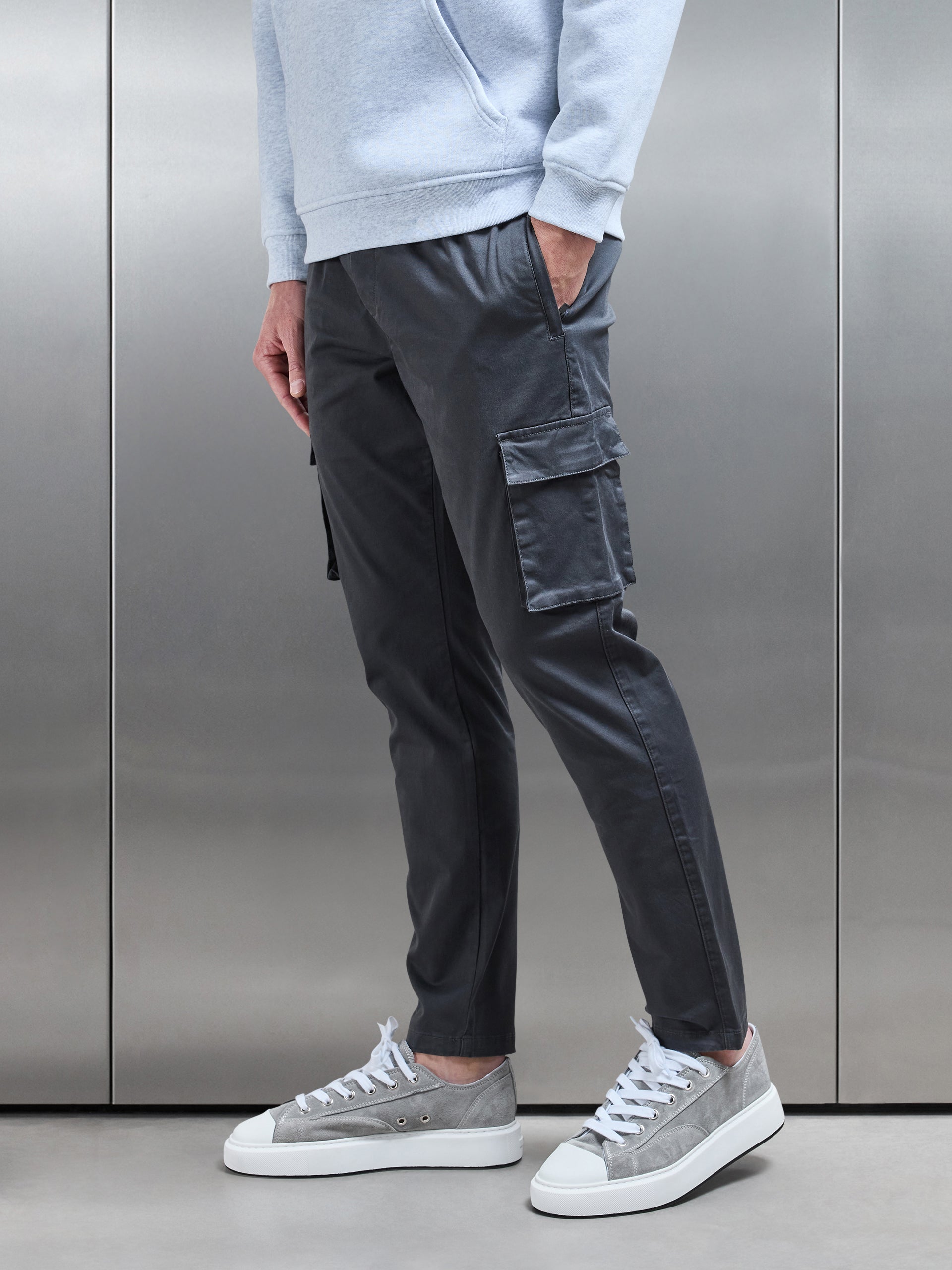 Cotton Cargo Pant in Grey