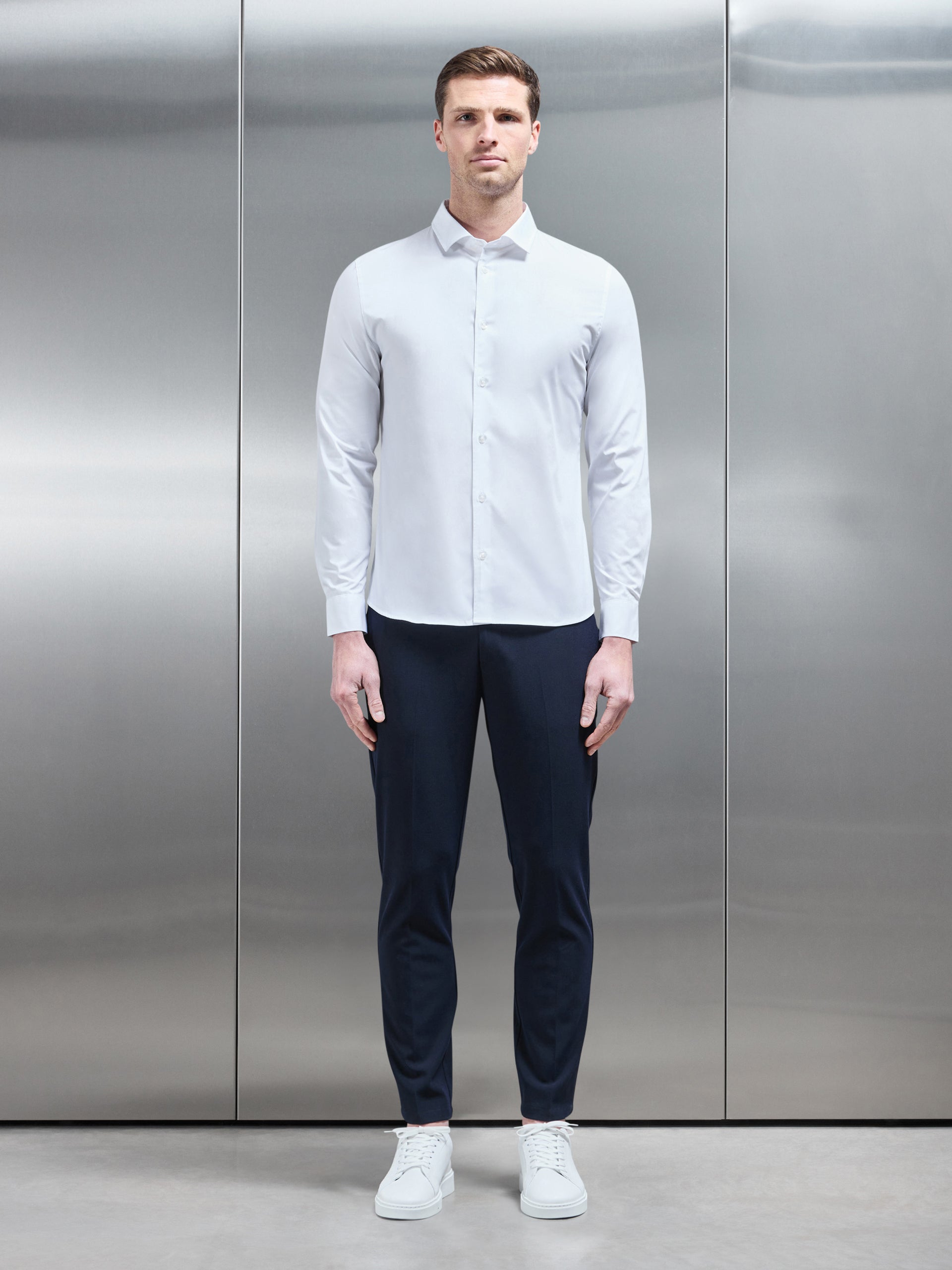 Cotton Stretch Shirt in White
