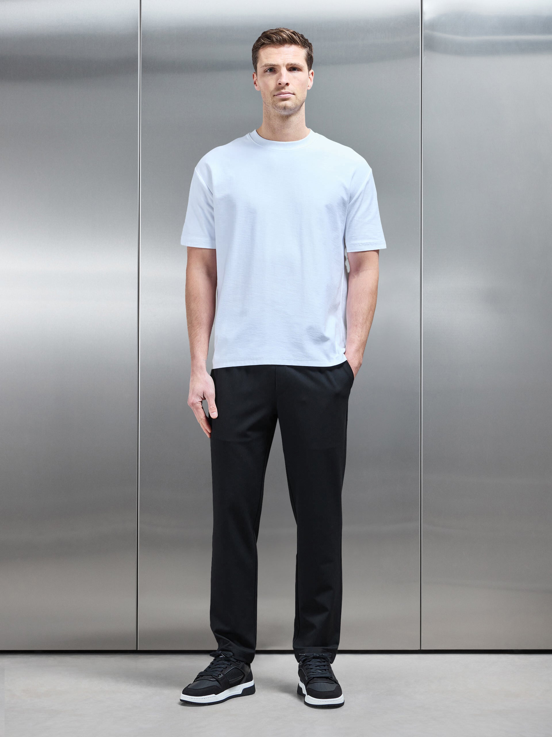 Essential Drawstring Relaxed Trouser in Black