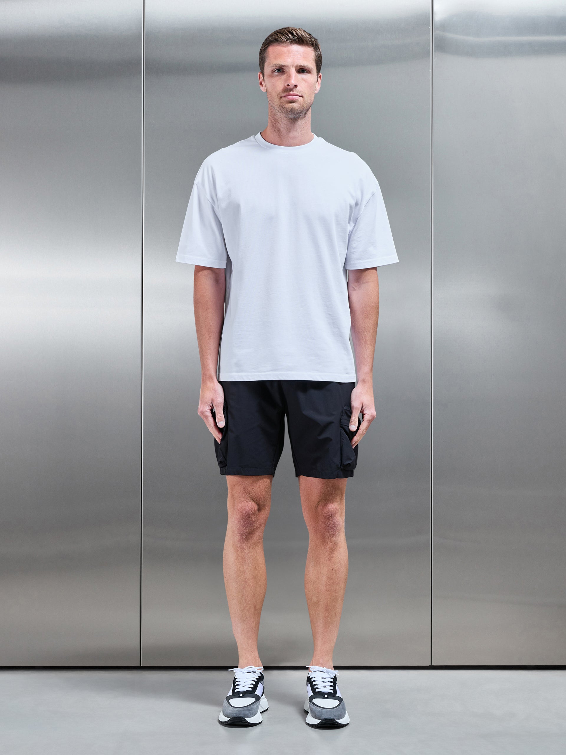 3D Pocket Cargo Short in Black