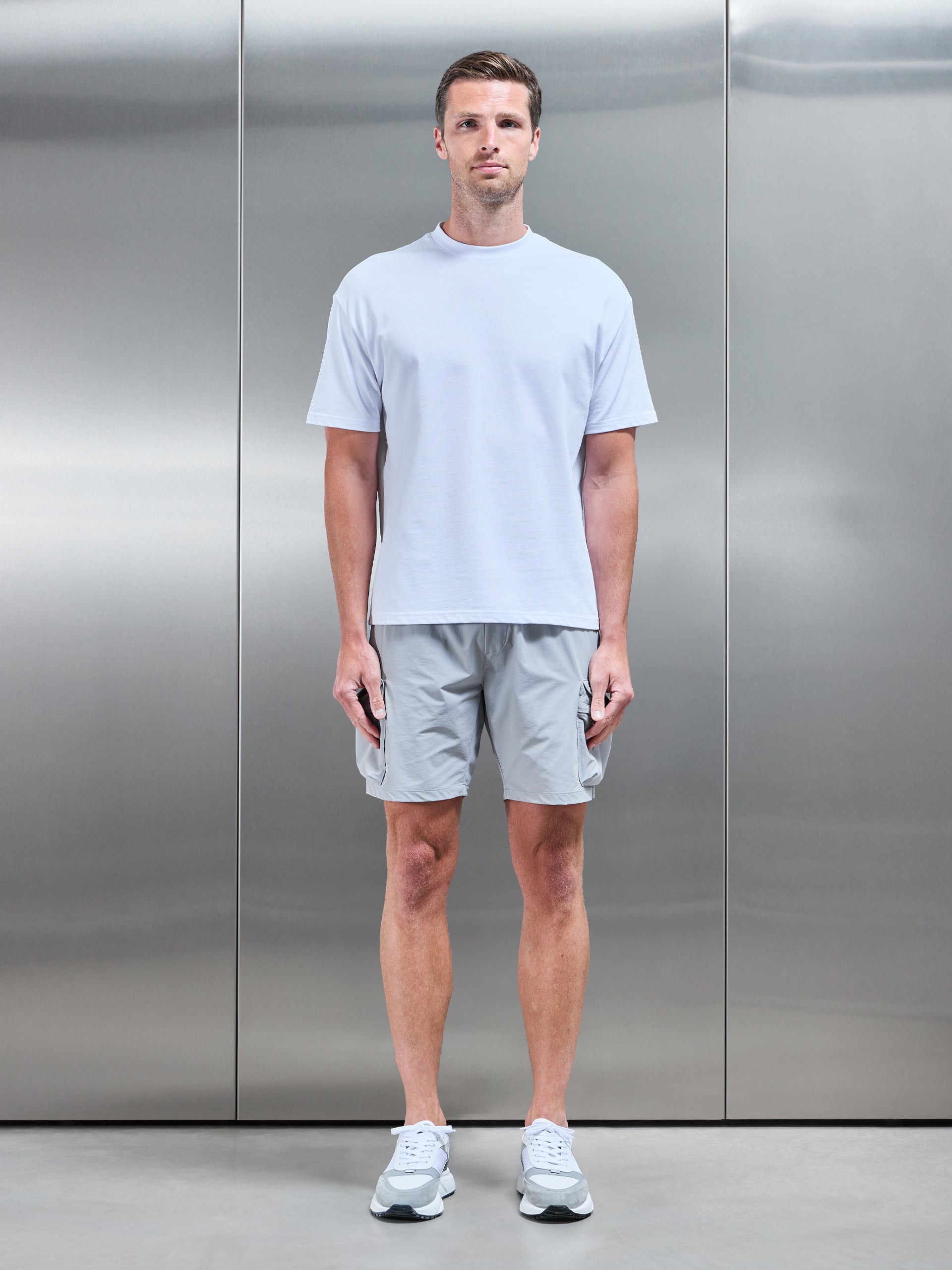 3D Pocket Cargo Short in Mid Grey