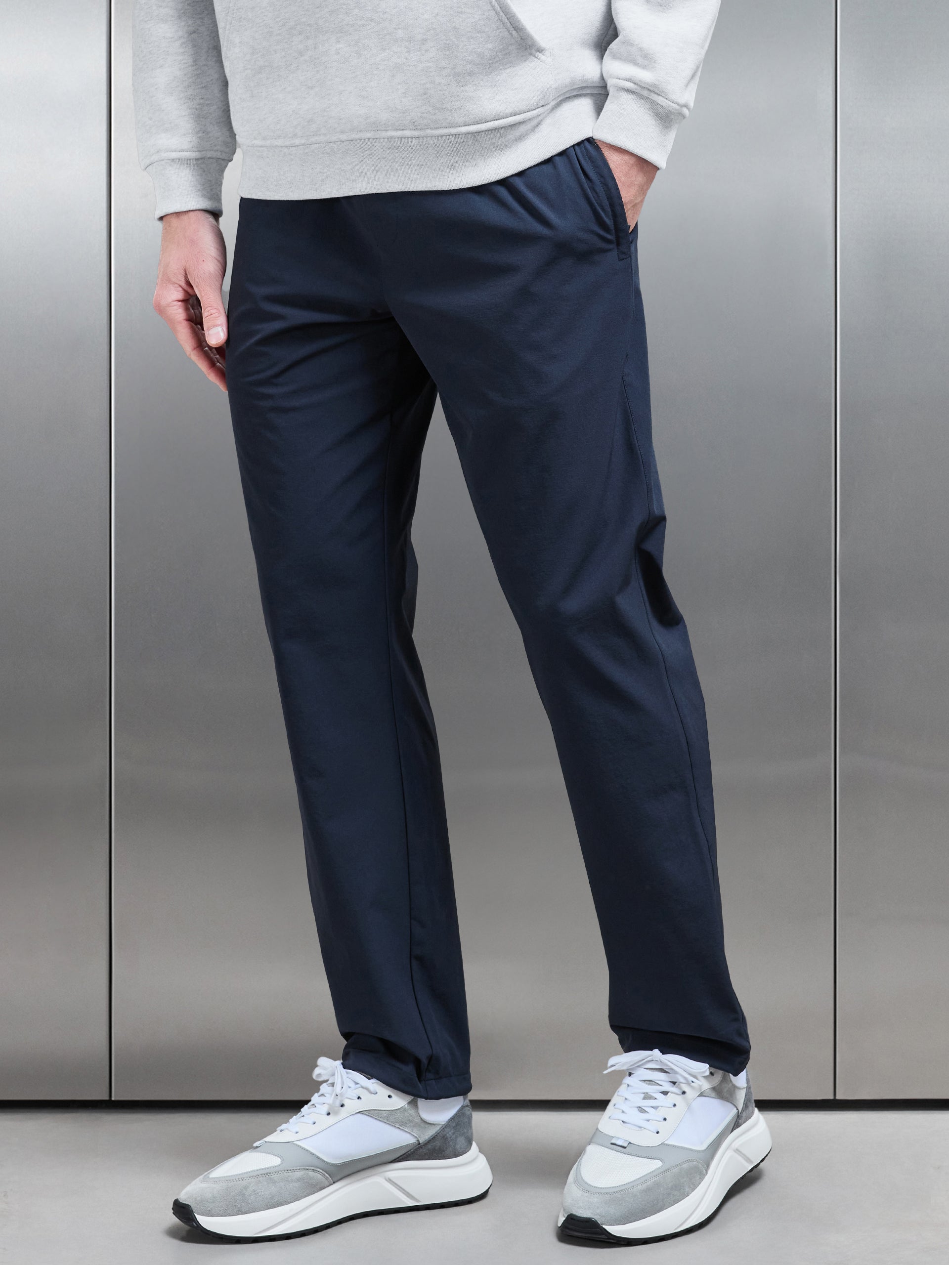 Relaxed Fit Nylon Trackpant in Navy