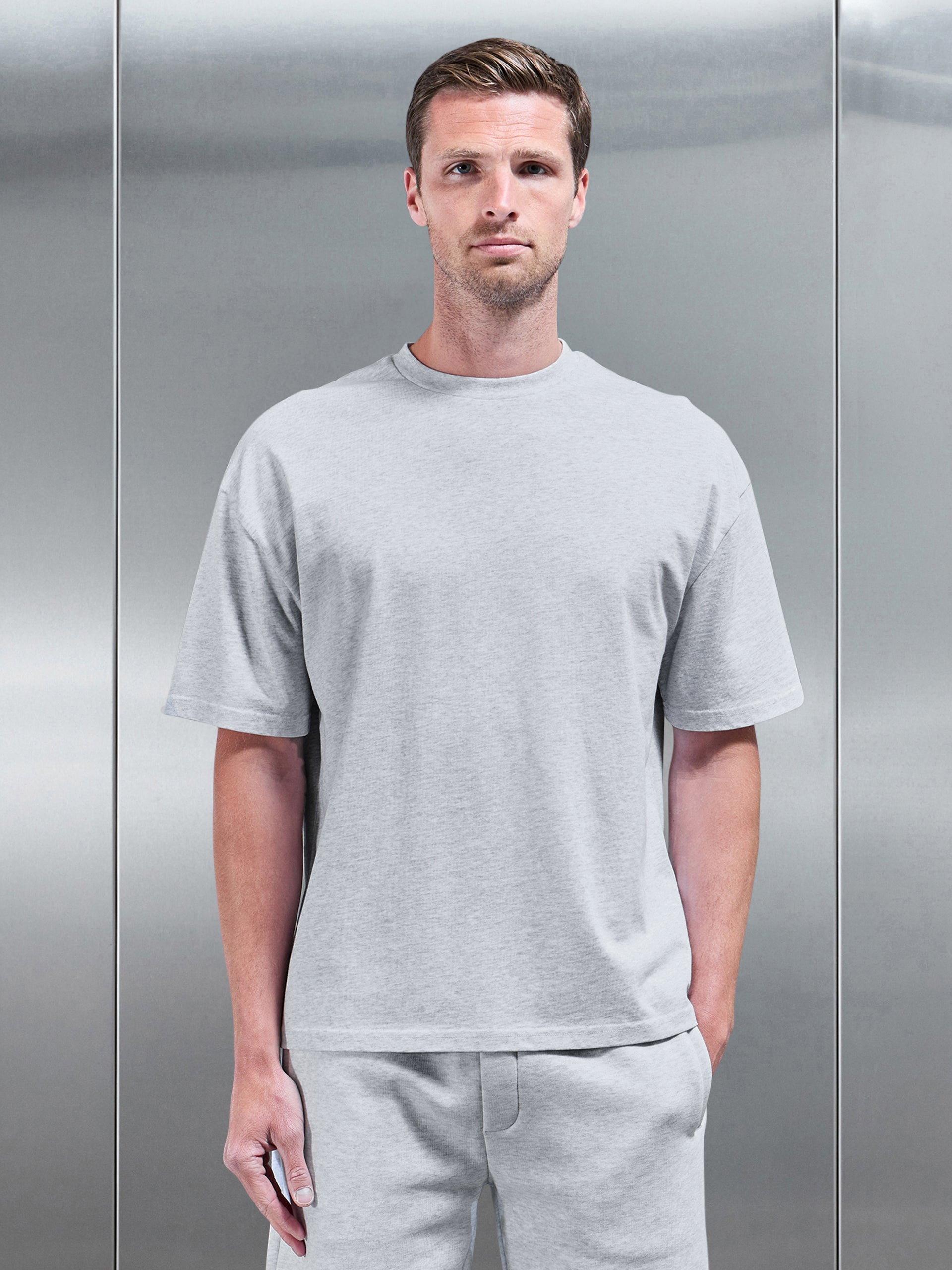 Relaxed Fit T-Shirt in Marl Grey