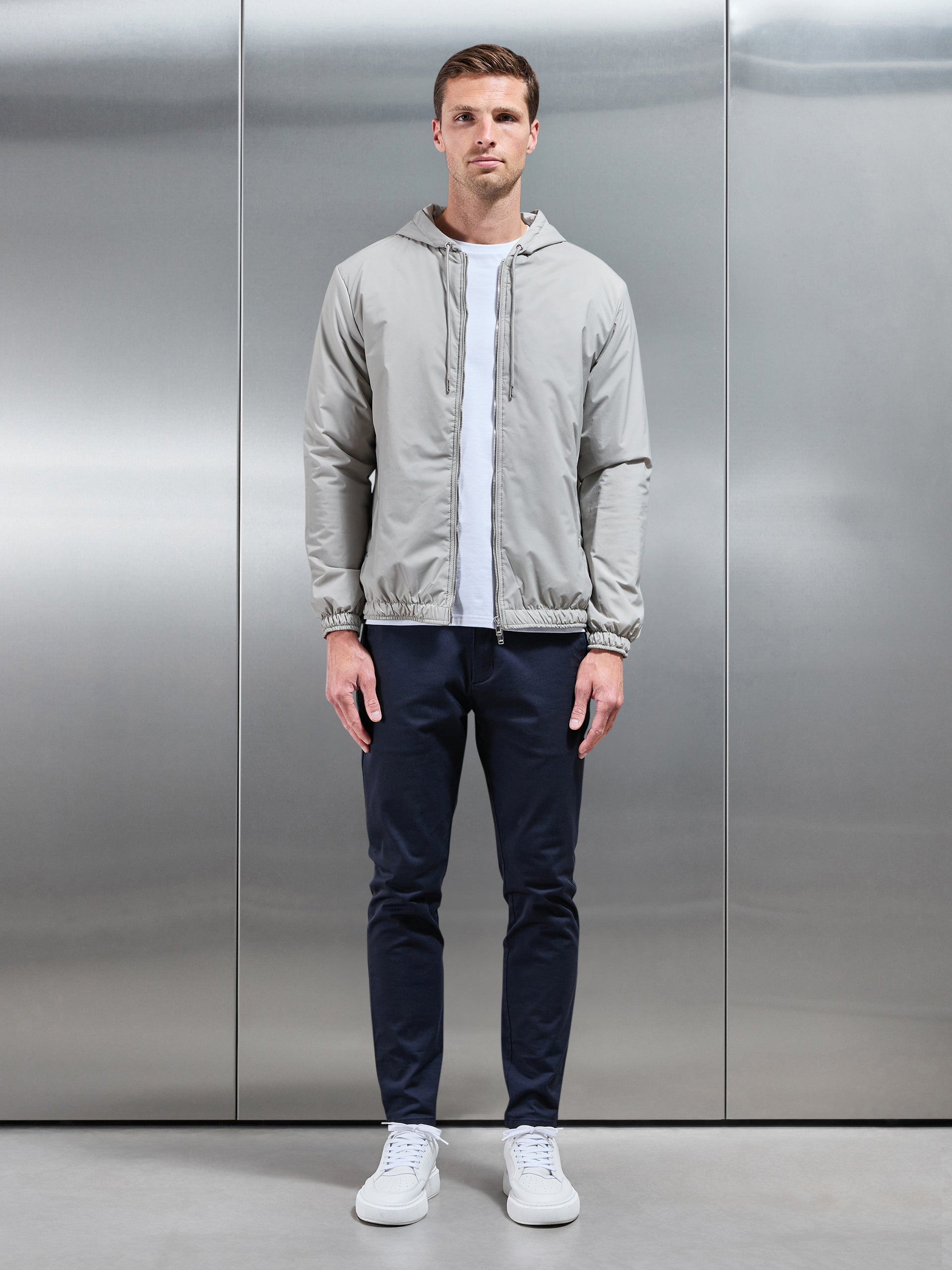 Shell Padded Windbreaker in Stone
