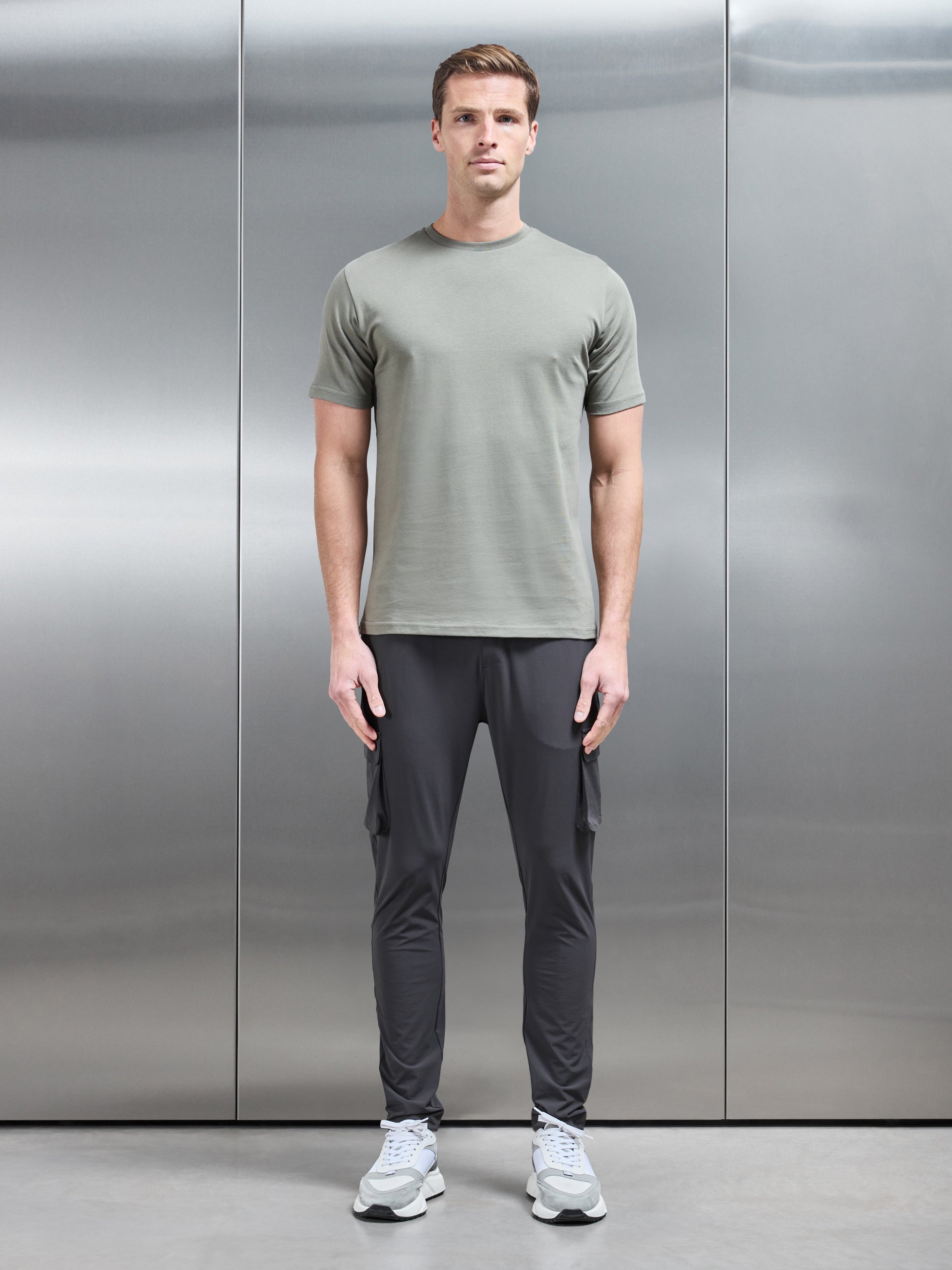 Slim Fit Cotton T-Shirt in Sage